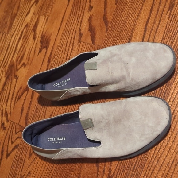 Cole Haan Grand Shoes  Horizon Slip On Loafers comfy Gray Suede Casuals sz 10.5 - Picture 2 of 10